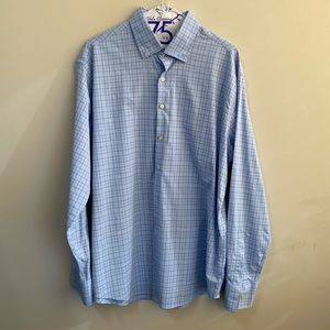 Peter Millar Button Up XL Plaid Blue
